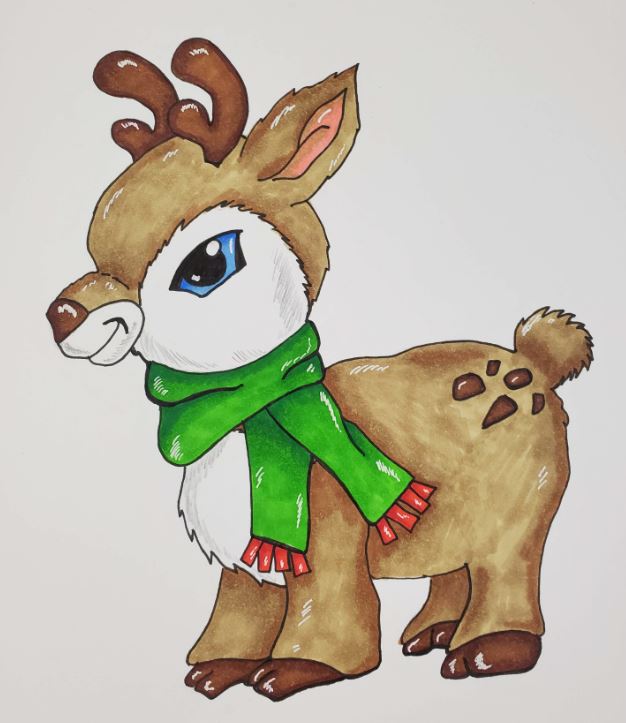 How-to-Draw-a-Reindeer-with-Markers
