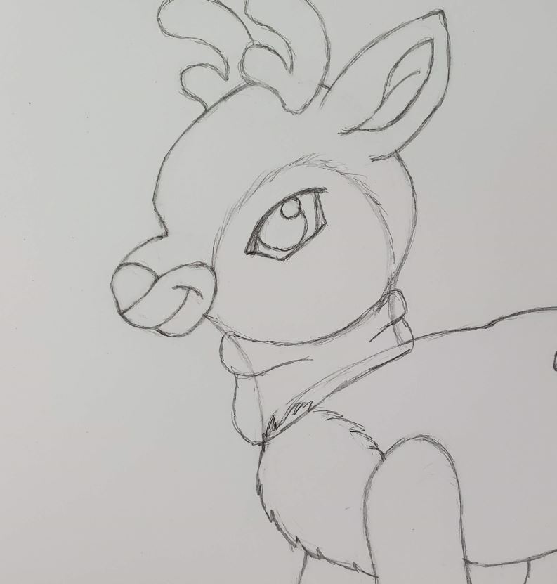 Reindeer-Drawing-Scarf-Neck