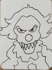 evil clown drawings with color