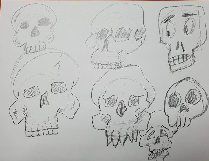 Spooky Skull Chalk Drawing 12213432 Vector Art at Vecteezy
