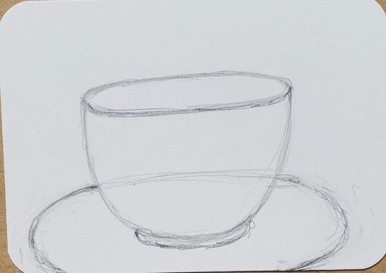 Pencil Sketch of a Cup of Coffee Stock Illustration - Illustration of  relaxation, drawing: 295846468
