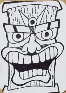 Tiki Drawing Step by Step Art Tutorial - Art by Ro